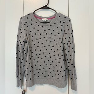 BODEN Renee Gray Polkadot Sweatshirt, women’s size small, EUC
